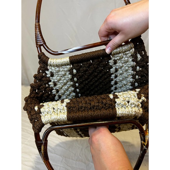 Crochet Brown and White Bag - Picture 5 of 5